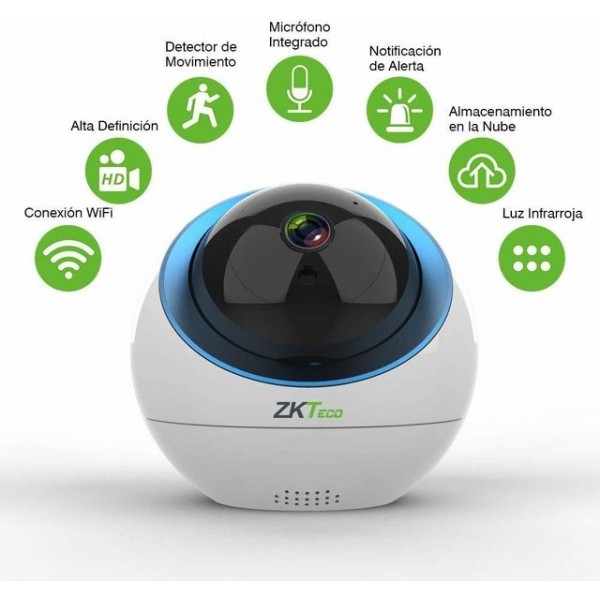 Camara IP ZKTeco MC2 1080p inalambrica / rotacion 180 / monitoreo